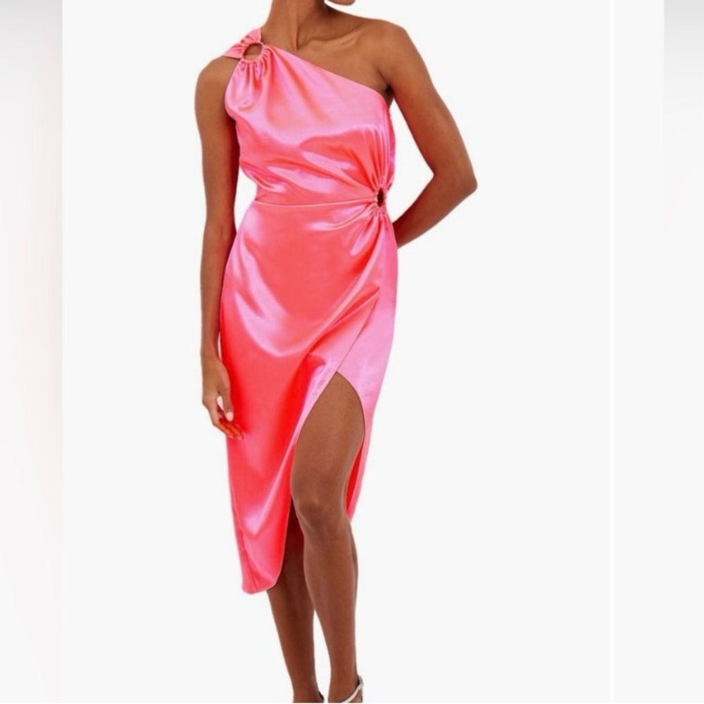 French Connection Coral One-Shoulder Dress